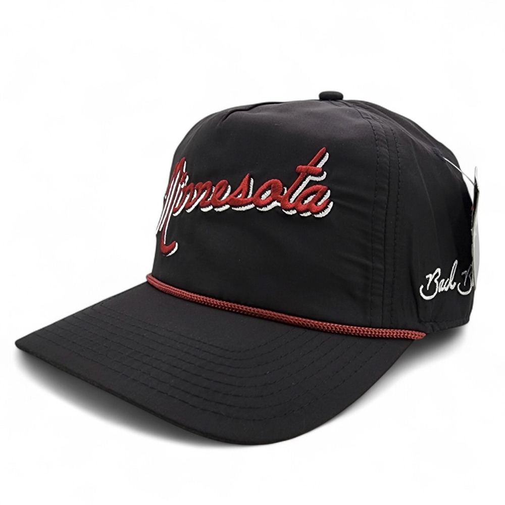 Bad Birdie State Rope Golf Hat Adult Snapback MINNESOTA Script Black NEW w/ Tag
